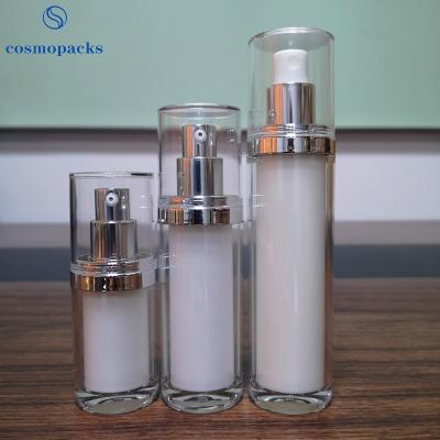 China White Empty Cosmetic Airless Lotion Pump Bottle for sale
