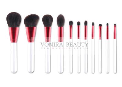 China Vonira Hot Pink Limited Edition Real Hair Makeup Brush Set Pearl White Handle for sale