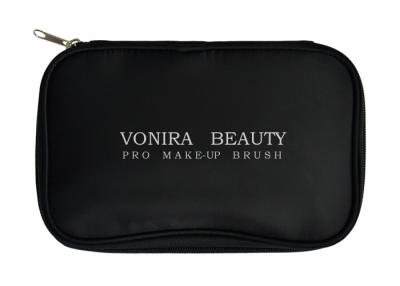China Portable Beauty Makeup Brush Case Cosmetic Bag With Compartments Black for sale