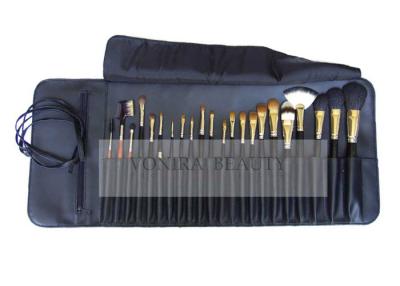 China 22Pcs Professional Makeup Brush Set Elegant Blue Roll Pouch With Belt Strap Closure for sale