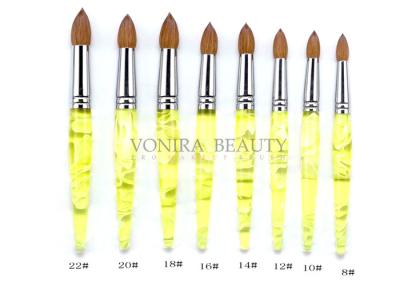 China Pointed Lemon Yellow Kolinsky Acrylic Nail Brush Professional for sale