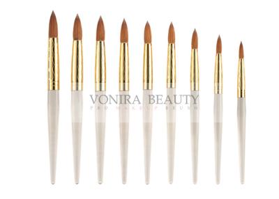 China Elegant Pearl Nail Art Brush With Beautiful Carved Gold Ferrule For Different Type Nail Painting for sale