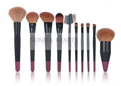 China 10 pcs Custom Professional Makeup Brush Set With Nature Hair And Duel Colors Wood Handle for sale