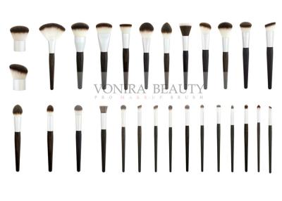 China Three Tone Synthetic Makeup Brushes Set With High Performance Vegan Taklon for sale