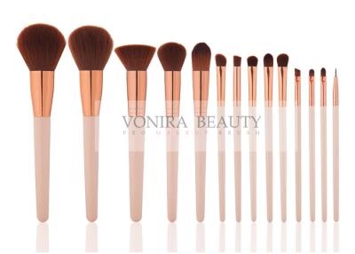 China Personalized Complete Makeup Brush Set Nice Color Matching Wood Handle for sale