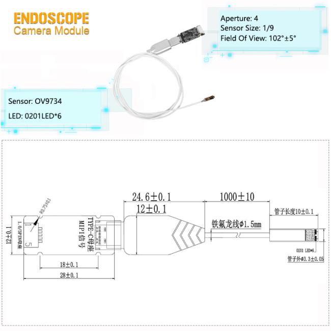 3.3mm Endoscope Camera Module