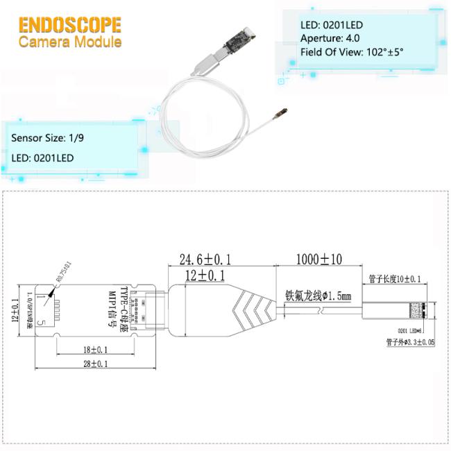3.3mm Endoscope Camera Module