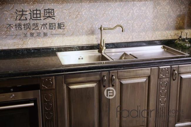 Customized Storage Solutions Stainless Steel Cabinetry With Dark Wood Finish - Full stainless steel, ensuring durability, corrosion resistance, and with room context