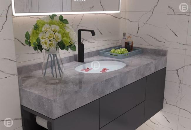 Fadior Customized Meridian Gray Stainless Steel Bathroom Vanity Cabinet - interior organization