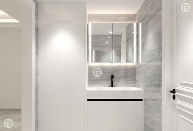 Stylish Pure White Bathroom Sink Cabinet Stainless Steel Corrosion Proof - White with bathroom vanity overview