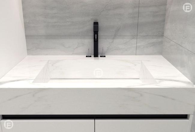 Stylish Pure White Bathroom Sink Cabinet Stainless Steel Corrosion Proof - interior organization