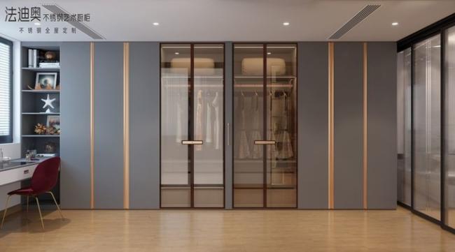 Fadior Custom Walk-In Closet Contemporary Design And Durability In Stainless Steel With Dressing Area - interior organization