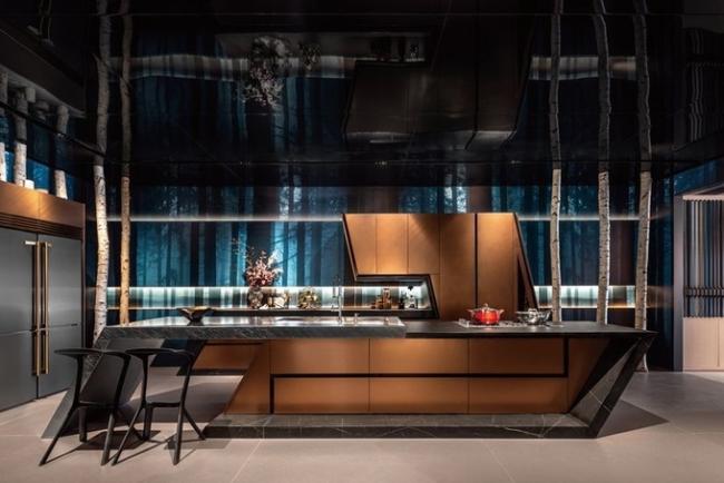 Rose Gold Modern Kitchen Cabinet With Geometric Lines And Stainless Steel Durability - Rose Gold with kitchen cabinet overview