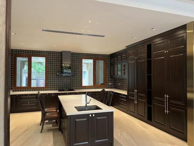 Stainless Steel European Style U-Shaped Kitchen With Multi-Functional Island And Premium Golden Hardware - U-shaped layout with interior organization
