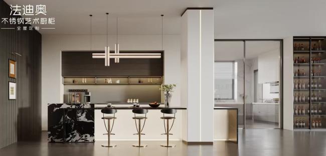 Black White Marble & Dark Gold Tone Stainless Steel Kitchen Cabinets With Sleek Luxury Design Customized Storage Solutions - White with kitchen cabinet overview