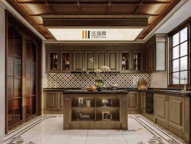 Classic Luxury Style Dark Brown Wood Grain Tone Stainless Steel Kitchen Cabinets With Ornate Detail Customized Storage Solutions - Wood Grain with kitchen cabinet overview