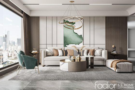 Modern Stainless Steel Living Room Storage Cabinets With Neutral Panels And Integrated Display Shelving - interior organization