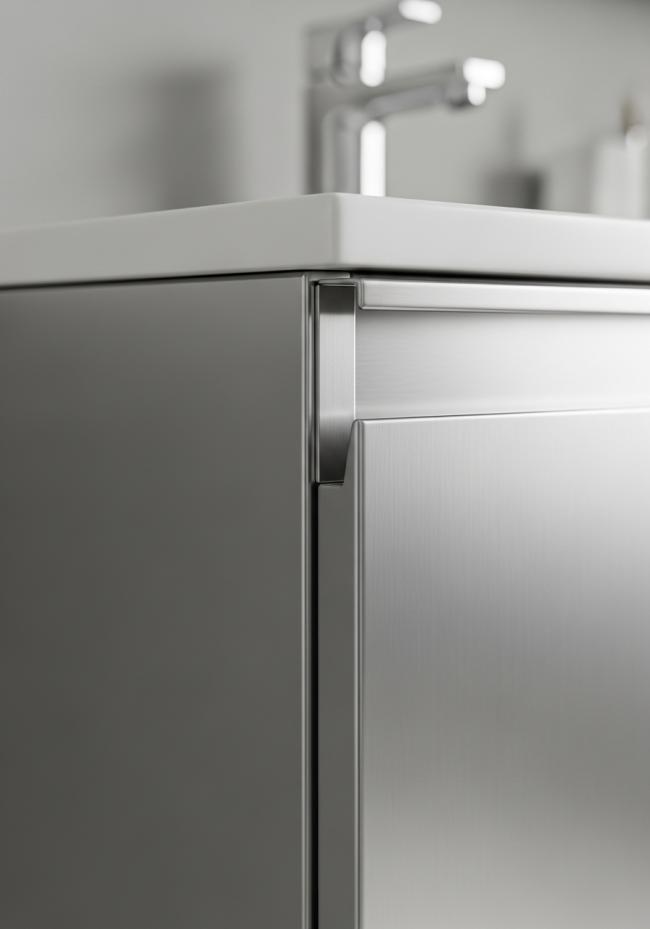 detail view of 304 stainless steel joinery, finish transitions, and edge quality