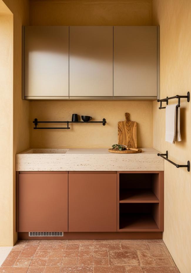 balcony storage cabinet showing full module layout and storage planning