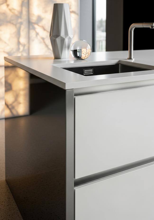 detail view of 304 stainless steel joinery, finish transitions, and edge quality