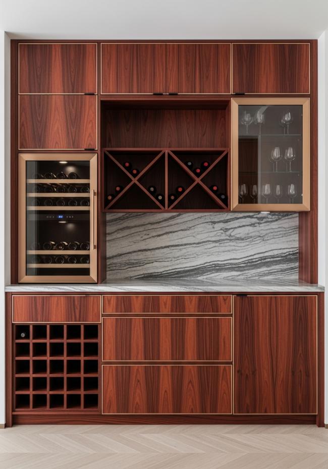 wine storage cabinet showing full module layout and storage planning