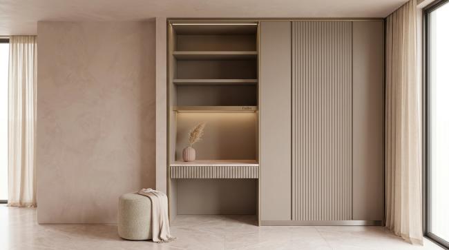 kids room wardrobe installed for children's bedroom primary wardrobe, nursery-to-tween transitional storage, heirloom-quality furniture designed for 15+ year lifespan with coordinated material palette