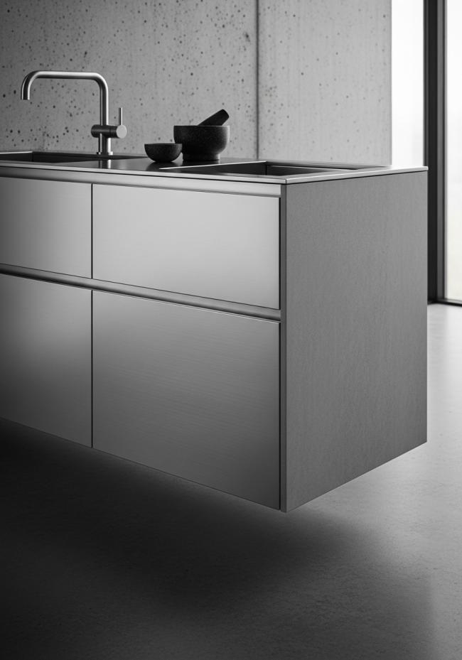 detail view of 304 stainless steel joinery, finish transitions, and edge quality