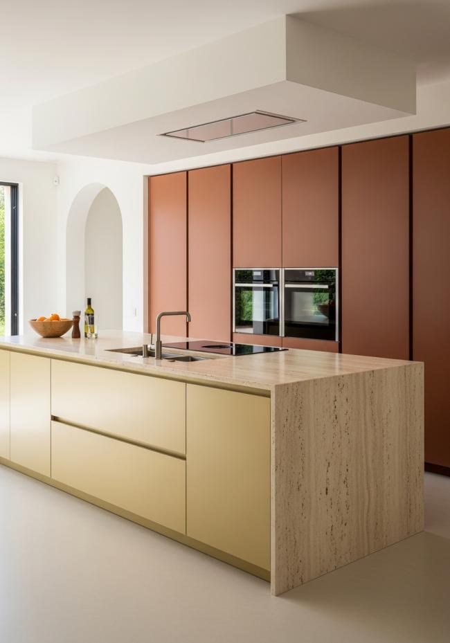 modern kitchen cabinet showing full module layout and storage planning