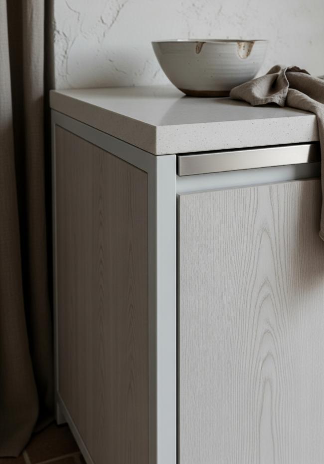 detail view of 304 stainless steel joinery, finish transitions, and edge quality