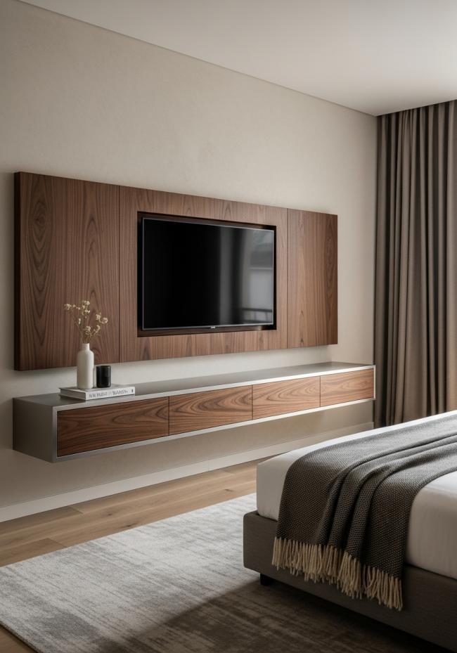 tv cabinet showing full module layout and storage planning