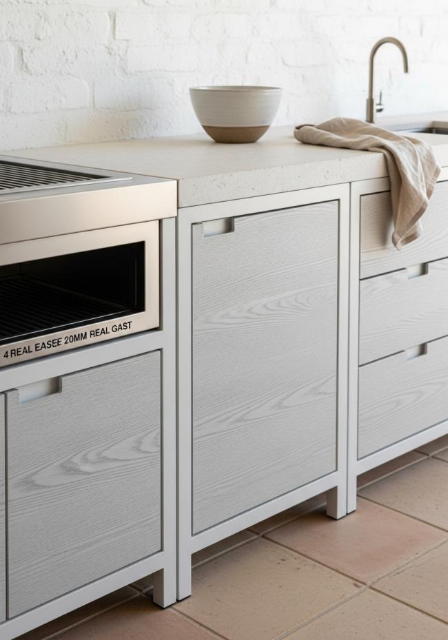 detail view of 304 stainless steel joinery, finish transitions, and edge quality