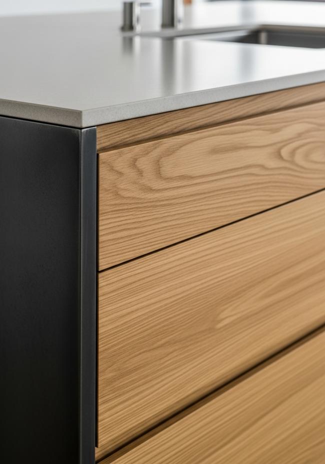 detail view of 304 stainless steel joinery, finish transitions, and edge quality