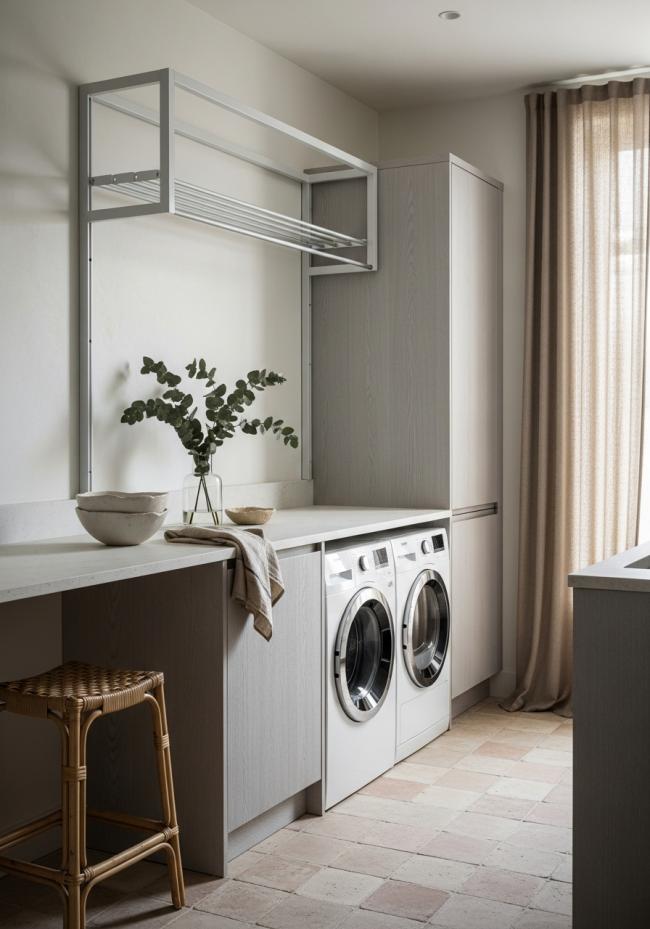 laundry room cabinet showing full module layout and storage planning
