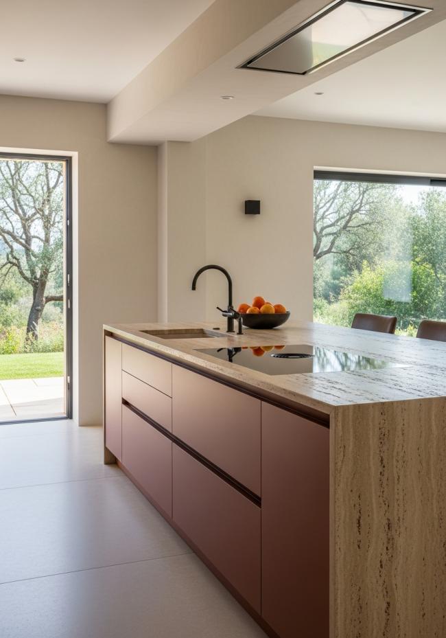 modern kitchen cabinet showing full module layout and storage planning
