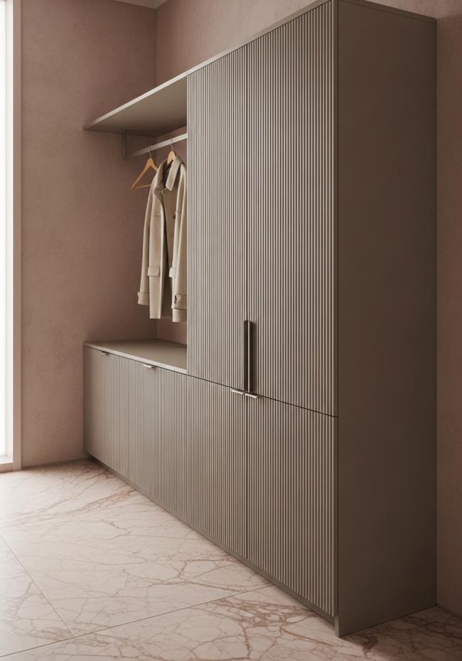 shoe storage cabinet showing full module layout and storage planning