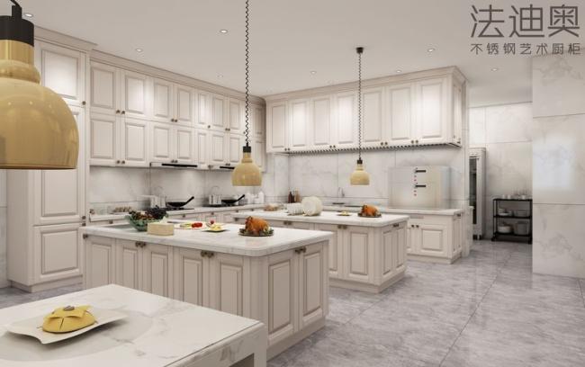 Custom Luxury Design Elegant Classic And Modern Durable Stainless Steel Kitchen By Fadior - White with kitchen cabinet overview