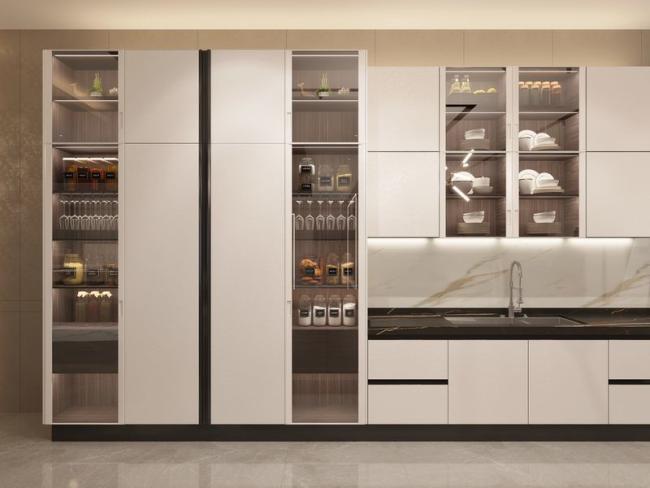 Sleek , Durable , And Customizable Stainless Steel Kitchen Masterpiece - Experience the height of modern luxury with this stunning full stainless with room context