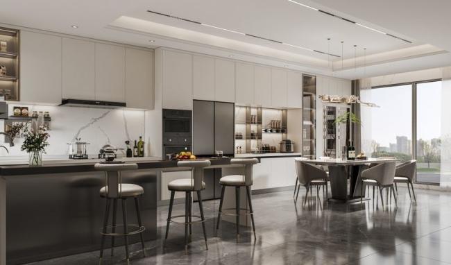 Fadior Complete Residential Stainless Steel Kitchen Cabinets With Beige Finish - interior organization