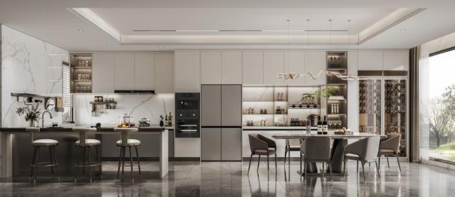 Fadior Complete Residential Stainless Steel Kitchen Cabinets With Beige Finish - kitchen cabinet overview