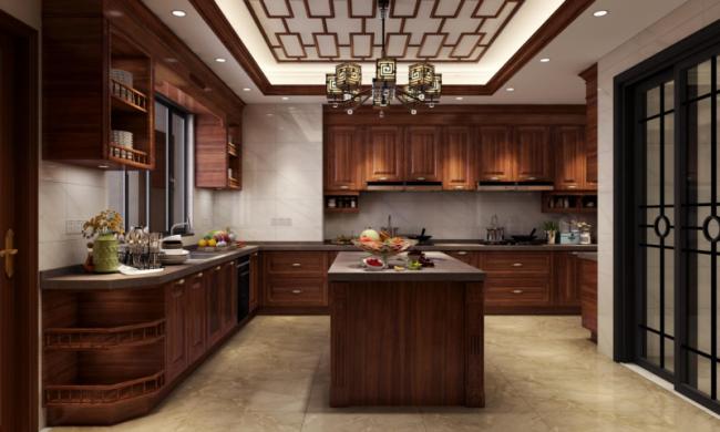 High End Stainless Steel Kitchen Cabinetry With New Chinese Style And Vintage Design - feature detail
