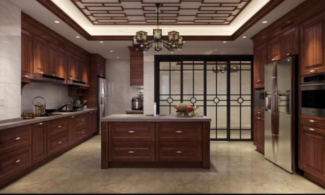High End Stainless Steel Kitchen Cabinetry With New Chinese Style And Vintage Design - interior organization
