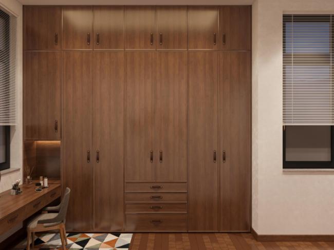 Modern Elegant Stainless Steel Walk In Closet Wood Effect Powder Coating - interior organization