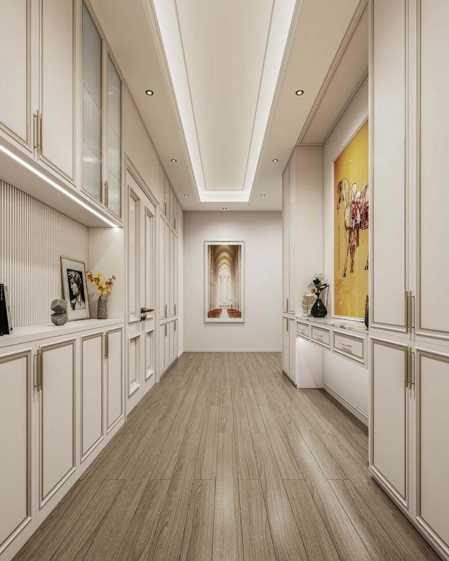 Durable Elegantly Crafted Custom Walk In Closet With Refined Gold Detailing - High-quality stainless steel construction, offering strength with room context