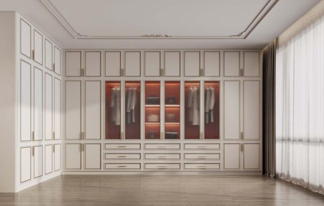 Luxurious Spacious Custom Walk In Closet Stainless Steel French Style Walk In Closet - interior organization