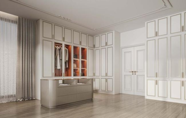 Luxurious Spacious Custom Walk In Closet Stainless Steel French Style Walk In Closet - feature detail
