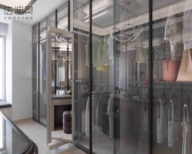 Customizable Sleek Contemporary Walk In Closet Metal Open Style Closet - Modern with feature detail