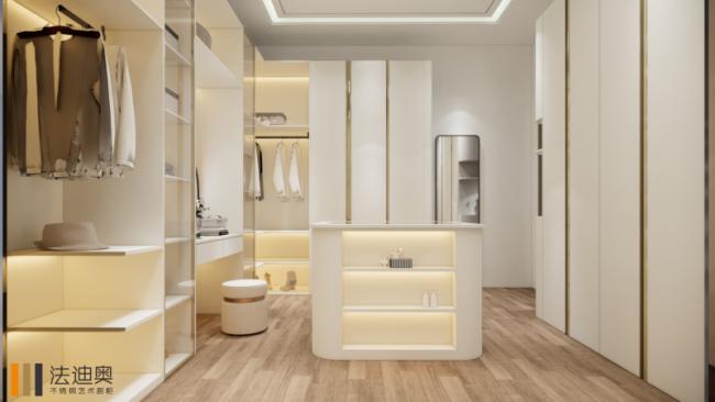 Fadior Modern Walk In Closet High End Stainless Steel Dressing Room Formaldehyde Free - wardrobe overview