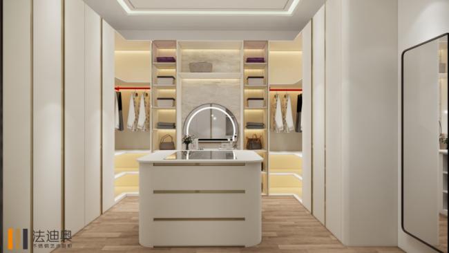 Fadior Modern Walk In Closet High End Stainless Steel Dressing Room Formaldehyde Free - interior organization