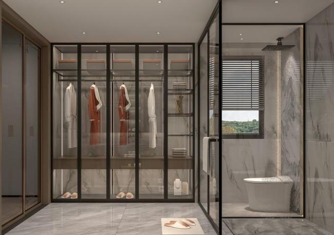 Stainless Steel Chinese Style Bathroom Vanity Cabinet With Exquisite Floral Handles - Modern with feature detail
