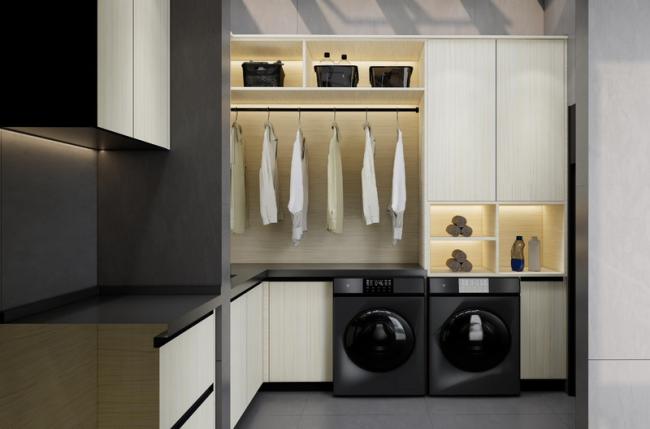 Elegant And Efficient Space Utilization Laundry Room Cupboards Stainless Steel - laundry cabinet overview